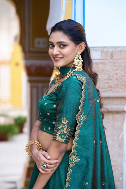 Premium NC Silk Sequins Embroidered Lehenga Choli with Dupatta Set for Women