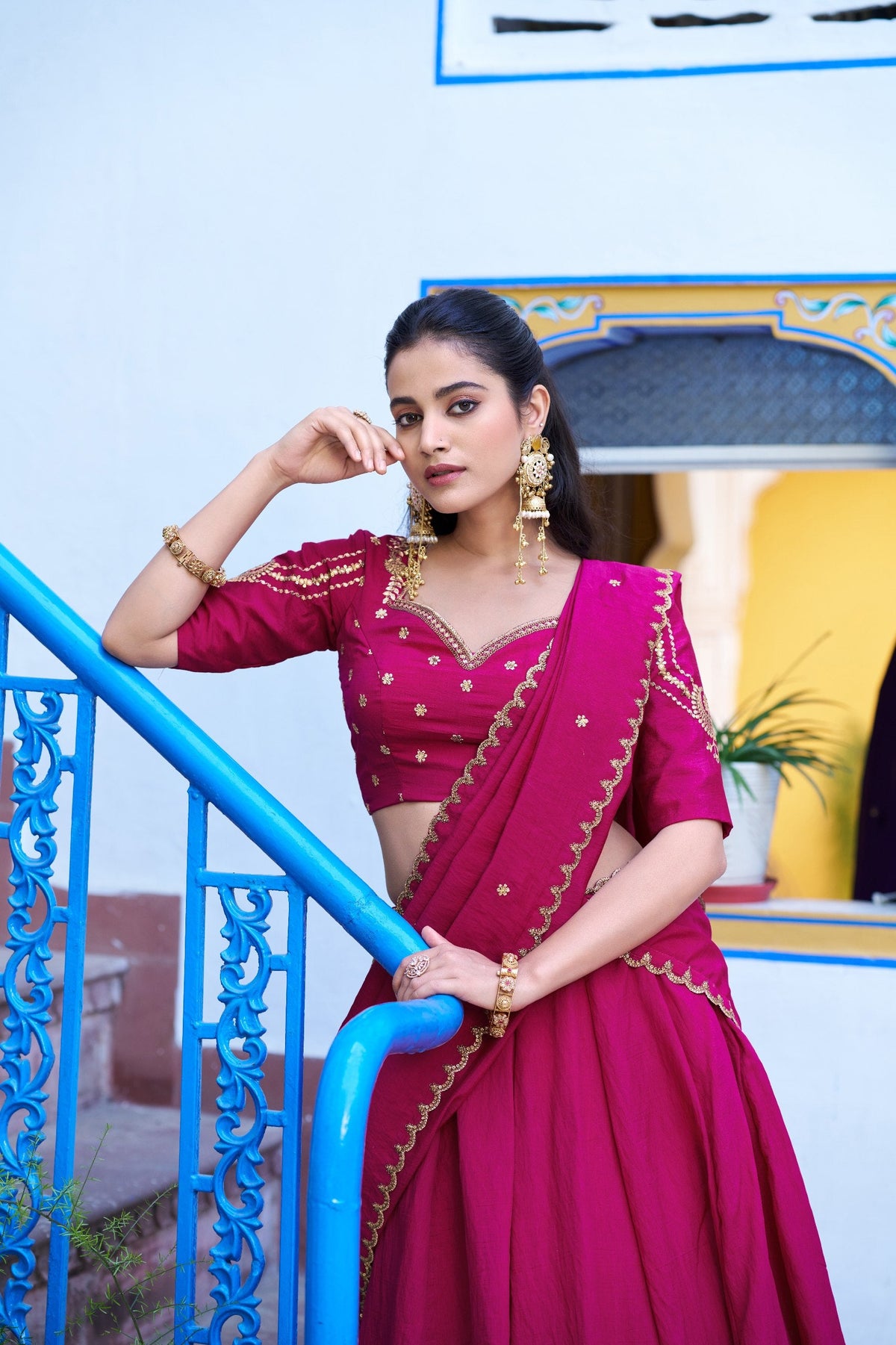 Premium NC Silk Sequins Embroidered Lehenga Choli with Dupatta Set for Women