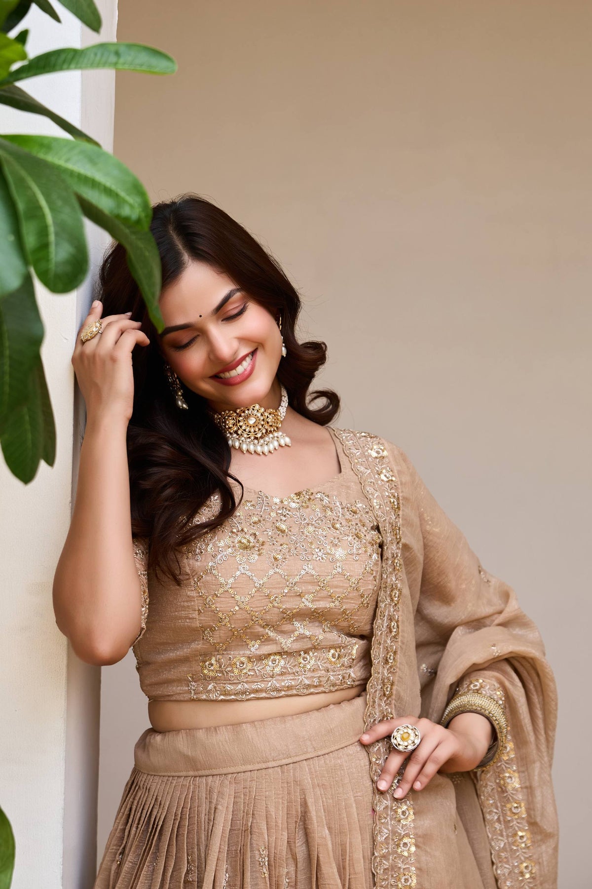 Elegant Pure Crunchy Embroidered Lehenga Choli for Festive Wear