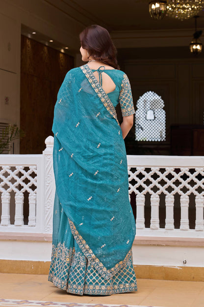 Elegant Pure Crunchy Embroidered Lehenga Choli for Festive Wear