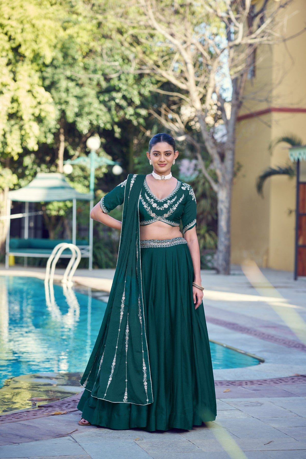 Graceful Rangoli Crush Sequins Belt Embroidered Lehenga Set 