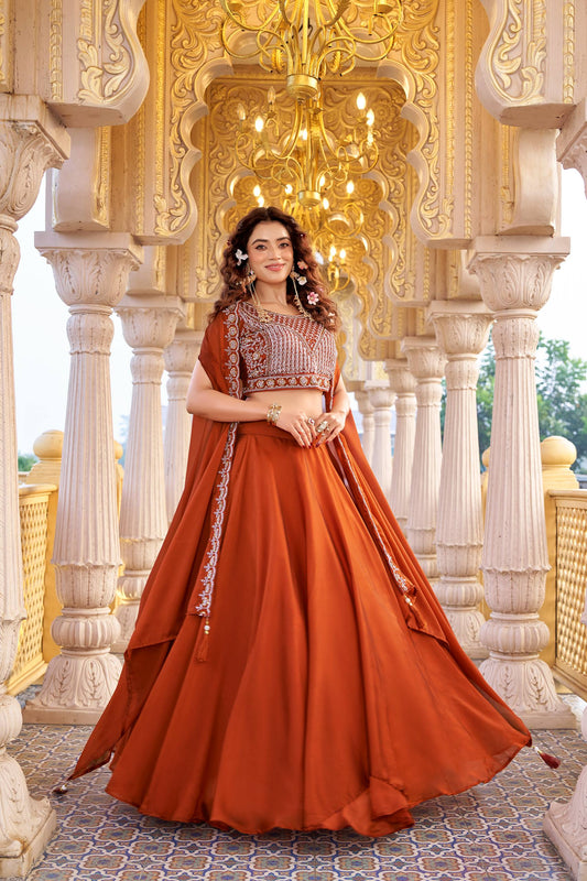 Luxury Rangoli Silk Lehenga with Beads and Sequin Work