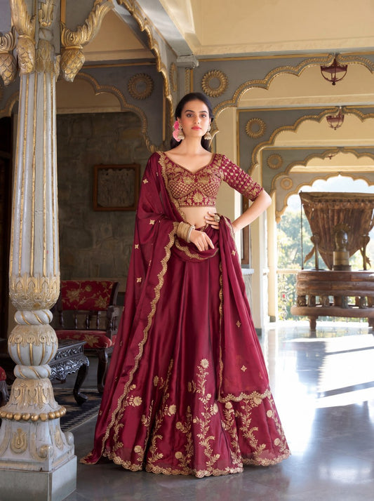 Royal Rangoli Silk Zari Dori Sequins Work Lehenga Choli Set with Designer Cutwork Dupatta