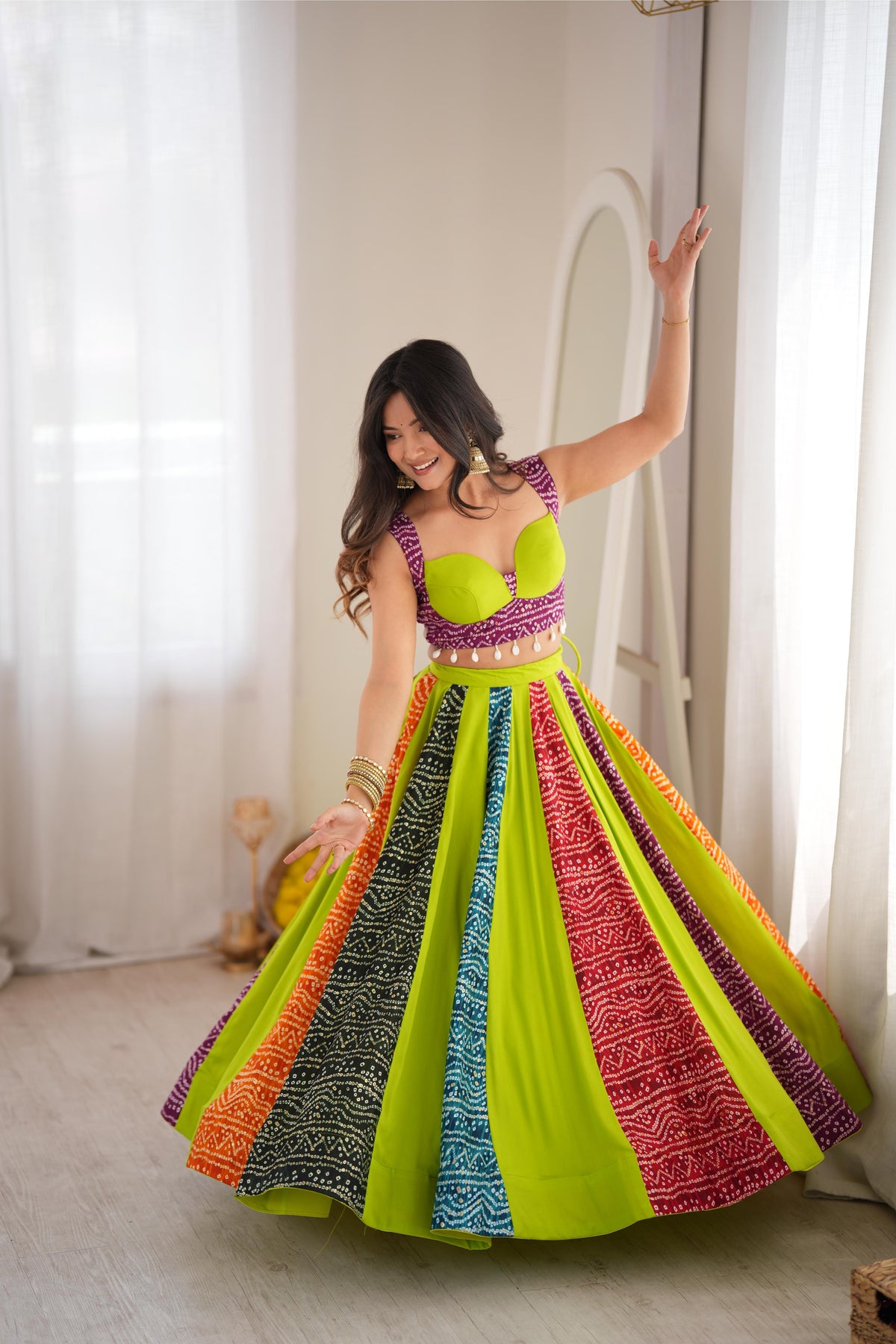 Designer Rayon Digital Print Lehenga Choli Set | Tulip Designer
