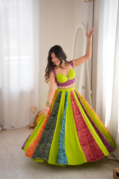 Designer Rayon Digital Print Lehenga Choli Set | Tulip Designer