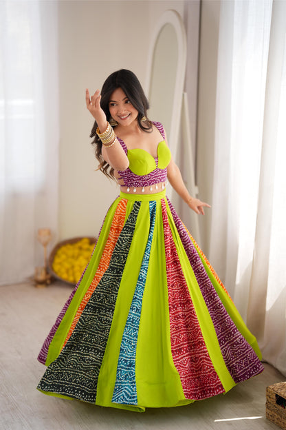Designer Rayon Digital Print Lehenga Choli Set | Tulip Designer