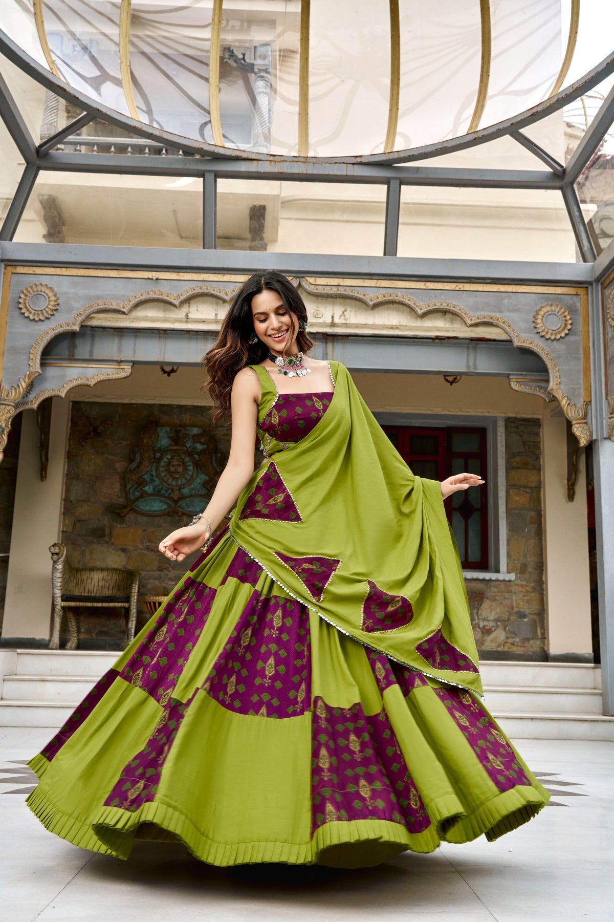 Navratri Rayon Printed Lehenga Set | Tulip Designer 