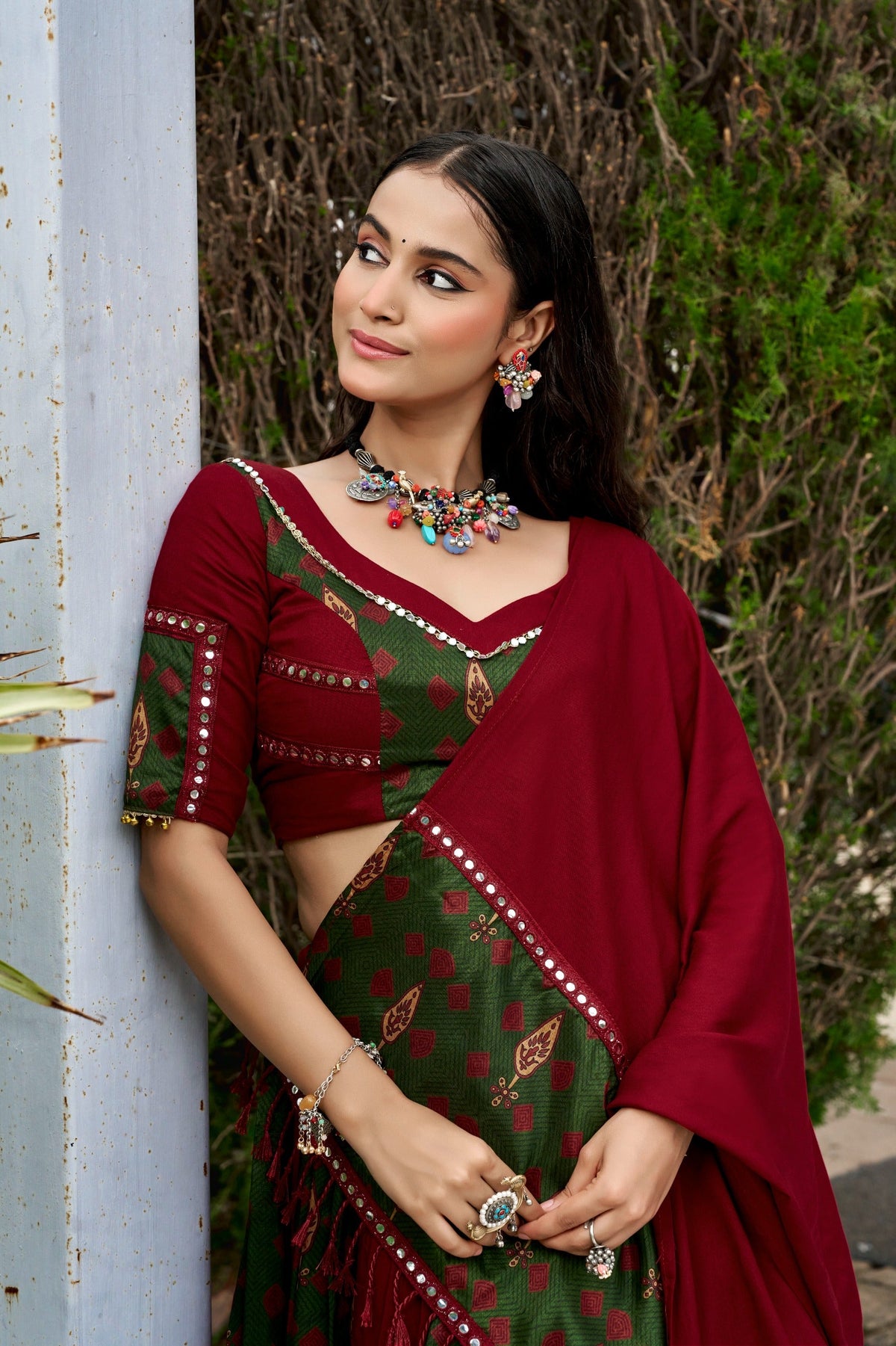 Navratri Rayon Printed Lehenga Set | Tulip Designer