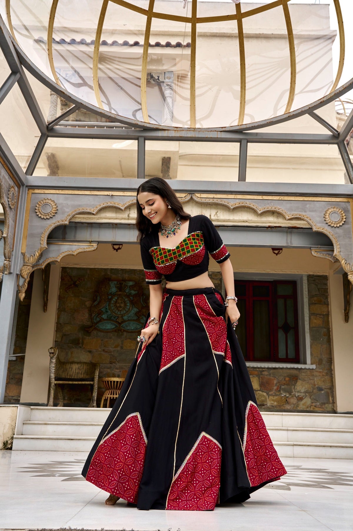 Navratri Rayon Printed Lehenga Set | Tulip Designer