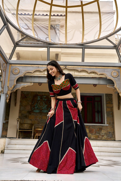 Navratri Rayon Printed Lehenga Set | Tulip Designer