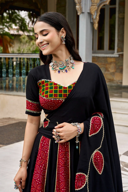 Navratri Rayon Printed Lehenga Set | Tulip Designer