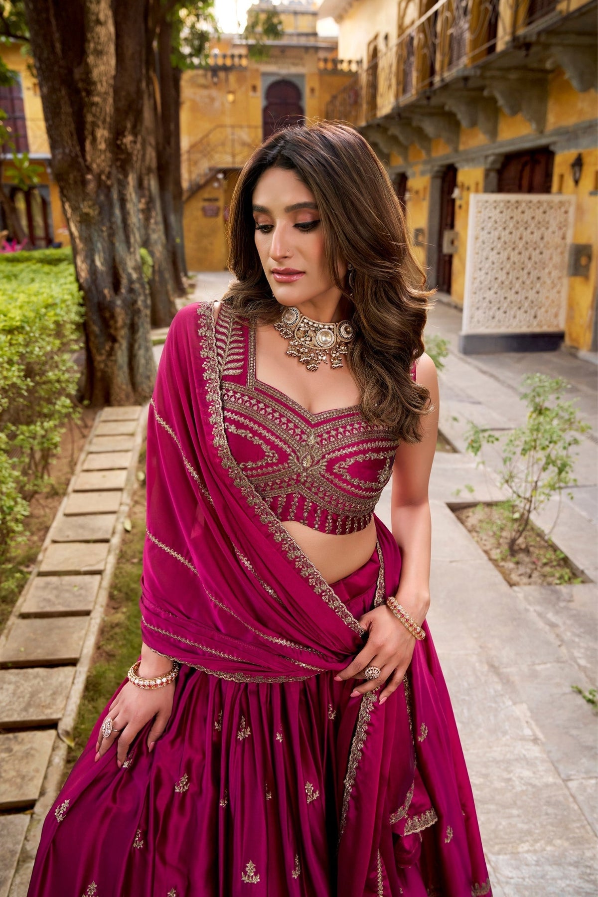 Royal Rangoli Embroidered Lehenga Set With Sequins And Thread Work