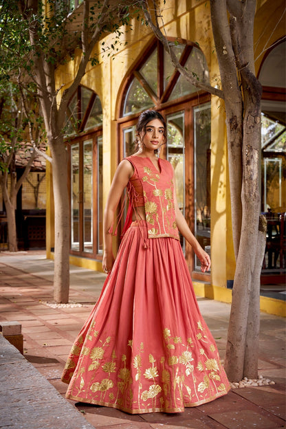 Pure Shimmer Embroidered Lehenga Co-Ord Set