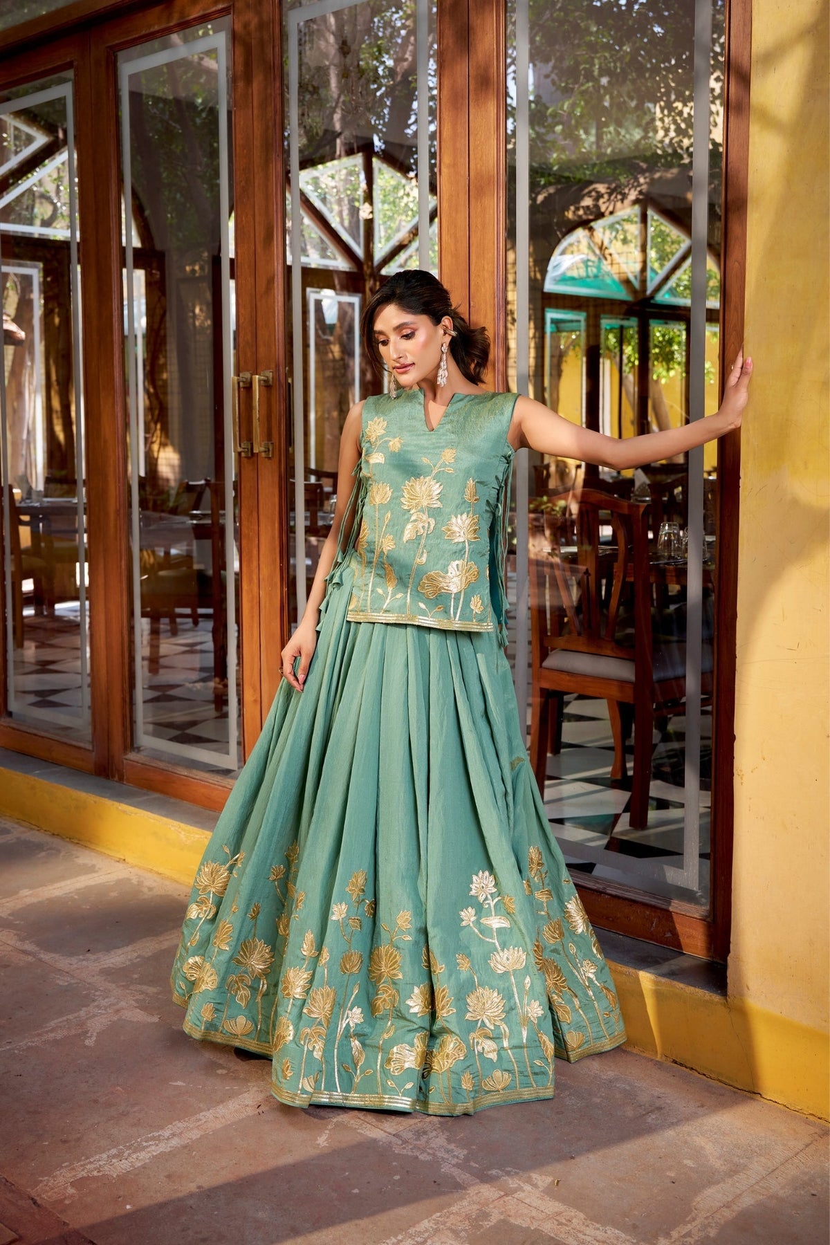 Pure Shimmer Embroidered Lehenga Co-Ord Set