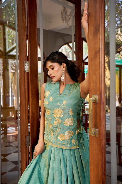 Pure Shimmer Embroidered Lehenga Co-Ord Set