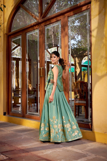 Pure Shimmer Embroidered Lehenga Co-Ord Set