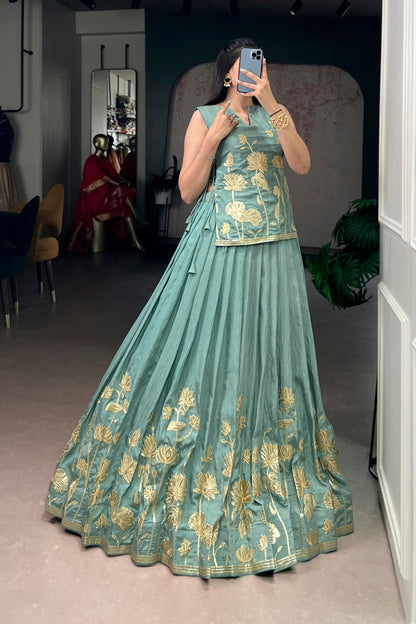 Pure Shimmer Embroidered Lehenga Co-Ord Set