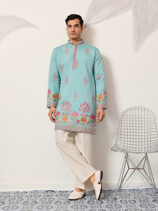 Sky Look Embroidered Work Ready made Mens Wear Kurta