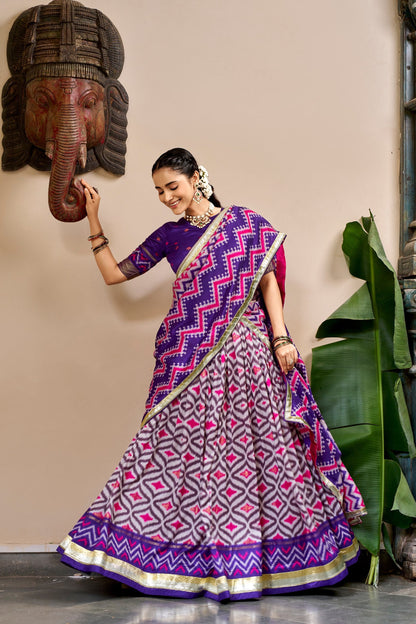 Navratri Special Embossed Lace Lehenga Set | Tulip Designer
