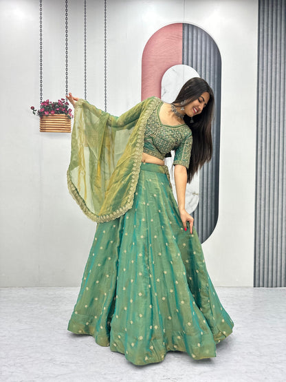 Elegant Mosh Thread Sequence Work Lehenga Choli Set for Women