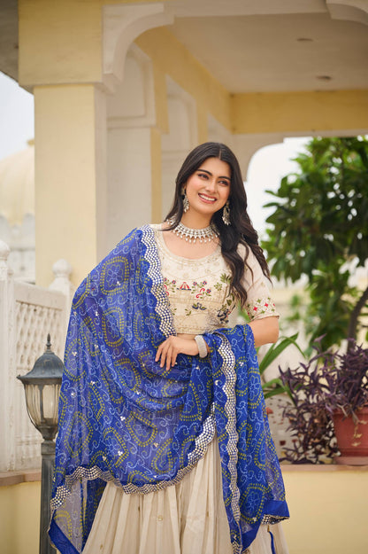 Premium  Pure Tissue Silk Festival Lehenga Choli Set With Dupatta