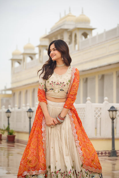 Premium  Pure Tissue Silk Festival Lehenga Choli Set With Dupatta