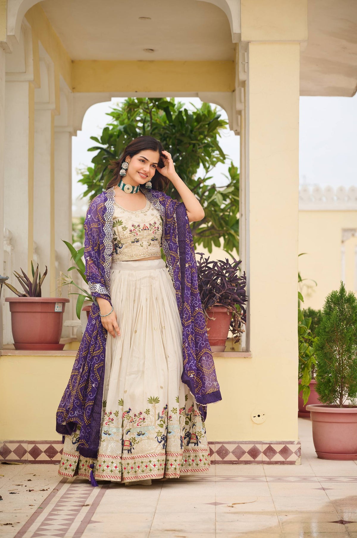  Premium Pure Tissue Silk Festival Lehenga Choli Set With Dupatta 