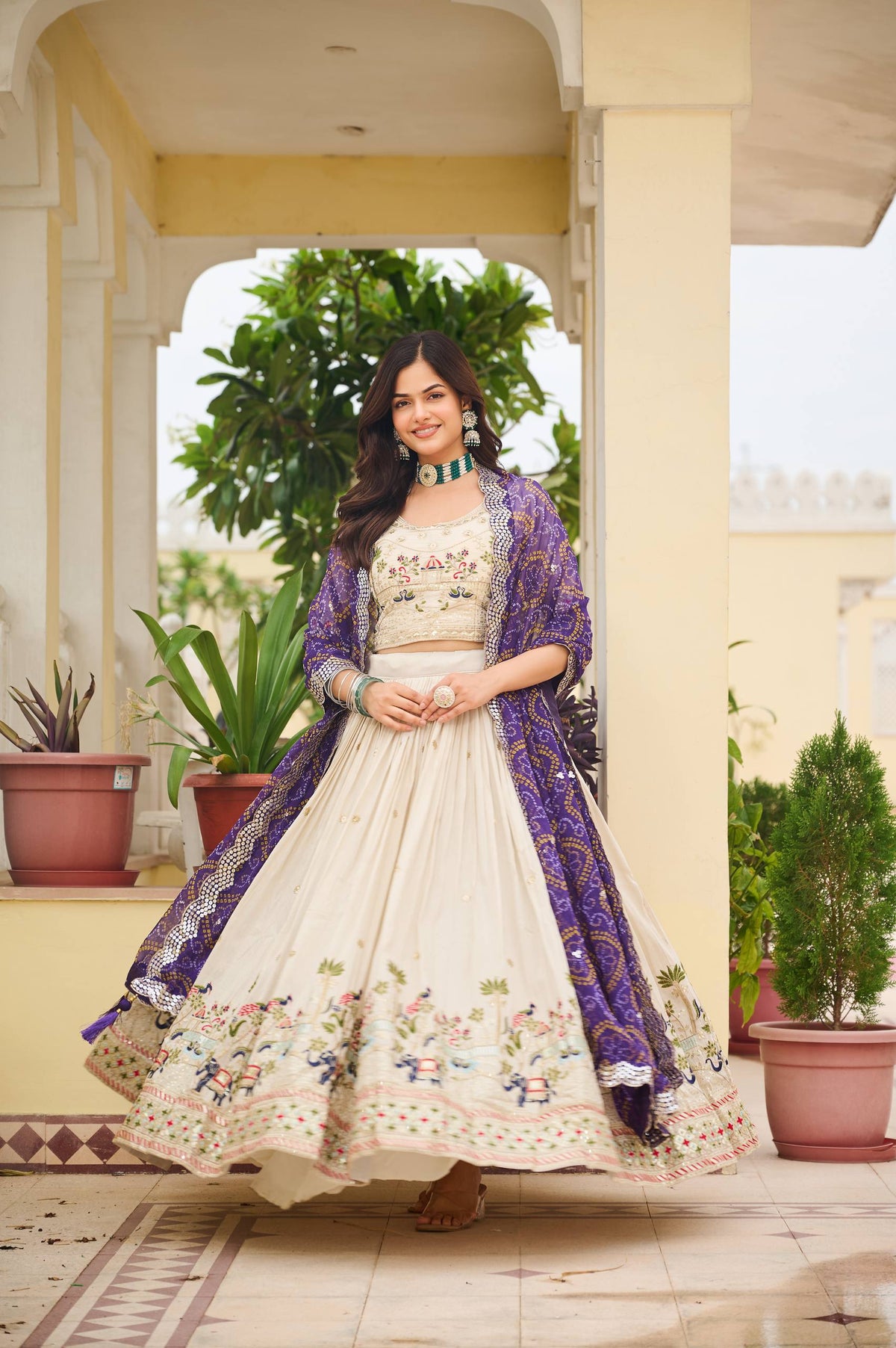 Premium  Pure Tissue Silk Festival Lehenga Choli Set With Dupatta