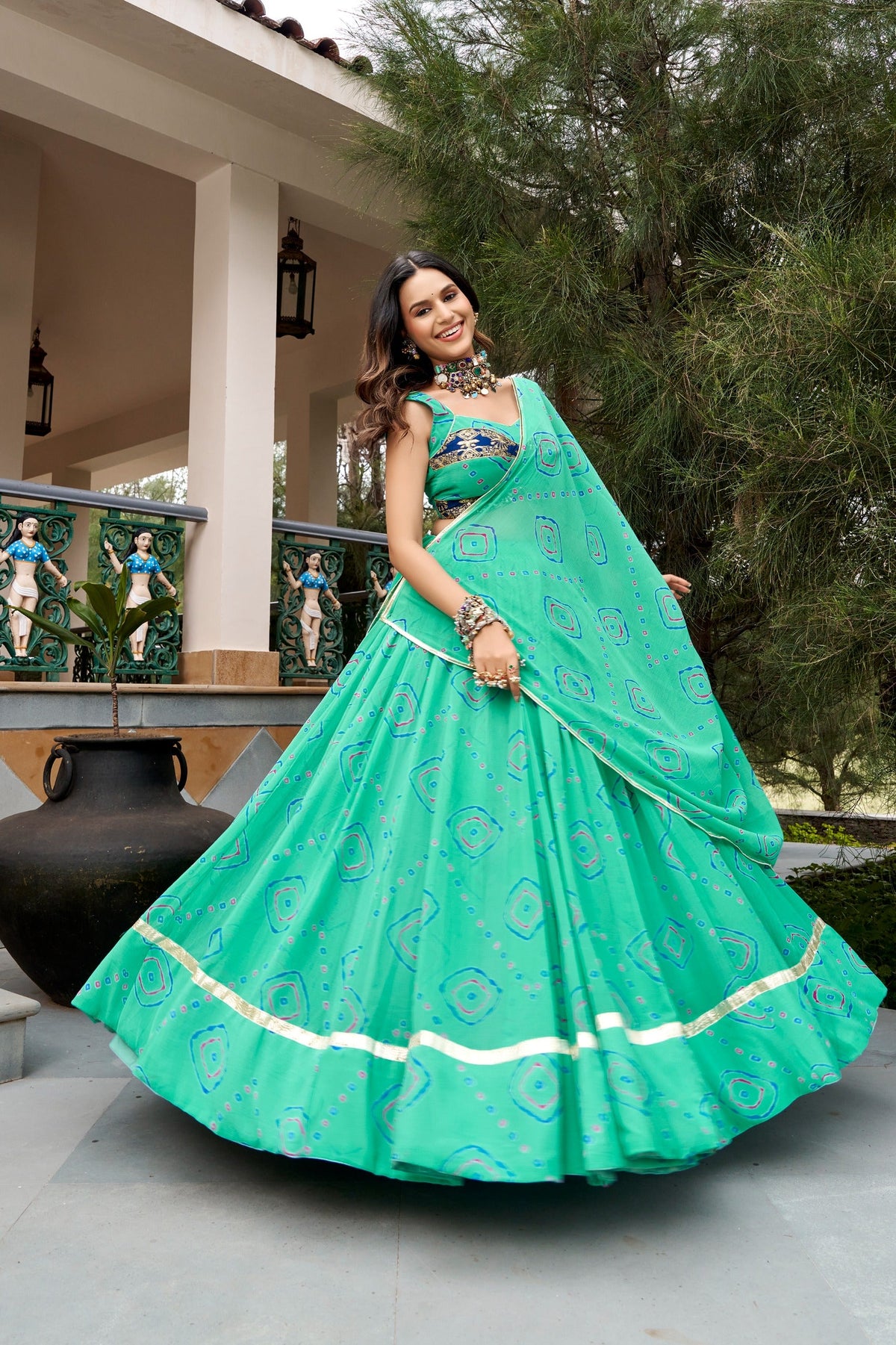 Traditional Bandhej Print Lehenga Set | Tulip Designer 