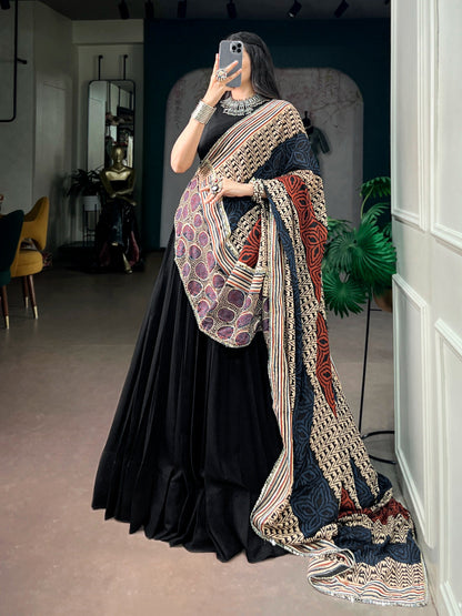 Traditional Reyon Mirror Lehenga Set | Tulip Designer 