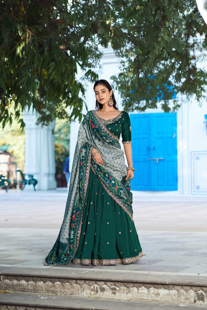 Royal Vichitra Silk Heavy Flair Lehenga with Designer Dupatta 