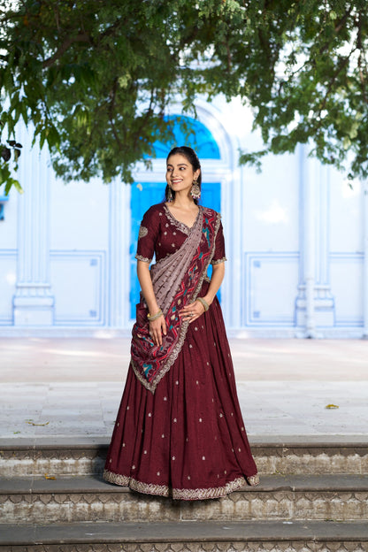 Royal Vichitra Silk Heavy Flair Lehenga with Designer Dupatta