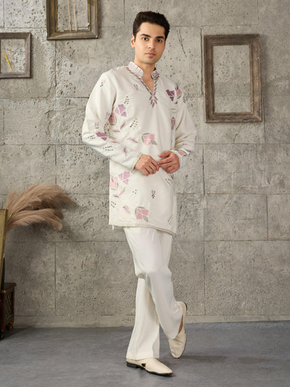 White Japanese Lachka Kurta Set | Tulip Designer