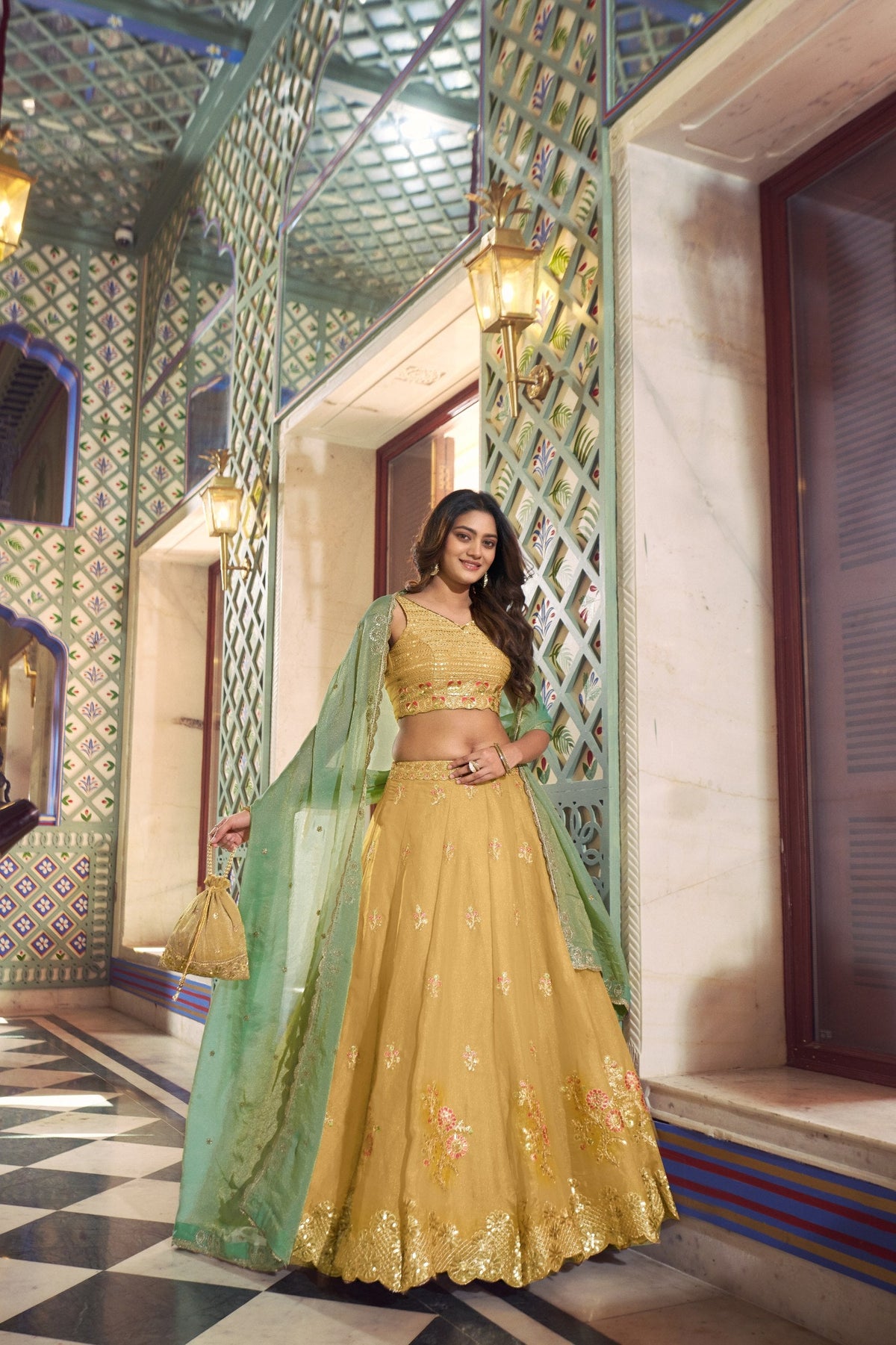 Wedding Special Yellow NC Moss Silk Designer Lehenga Set for Women
